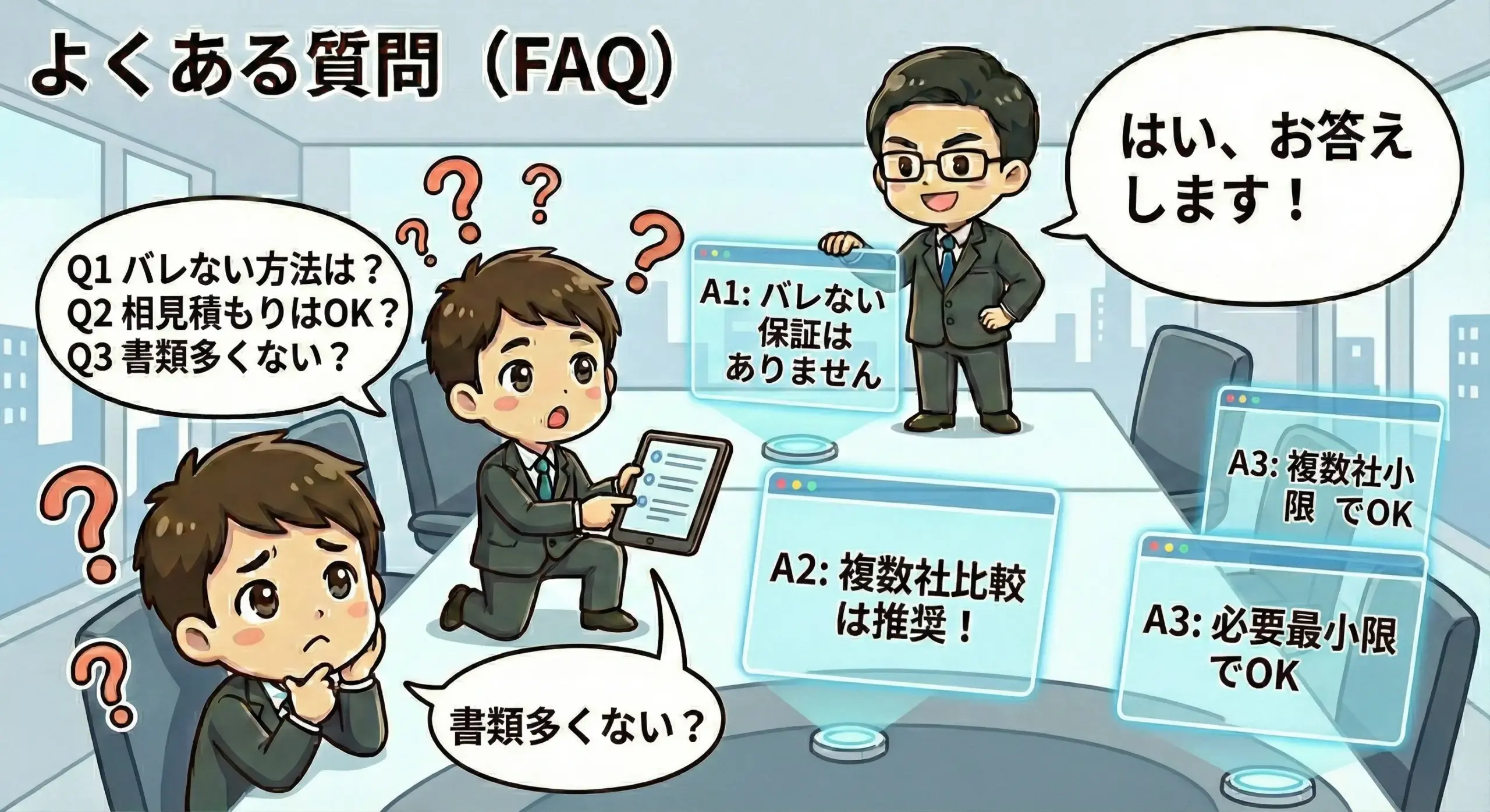 ファクタリングのデメリットに関するよくある質問を確認する事業者