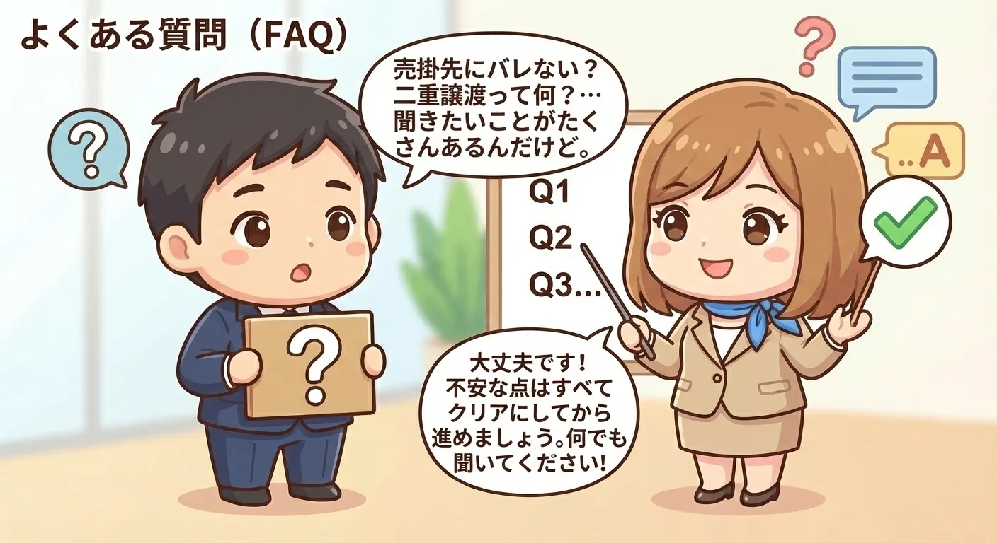 ファクタリング乗り換えのFAQとして二重譲渡や見積比較の疑問を確認する担当者