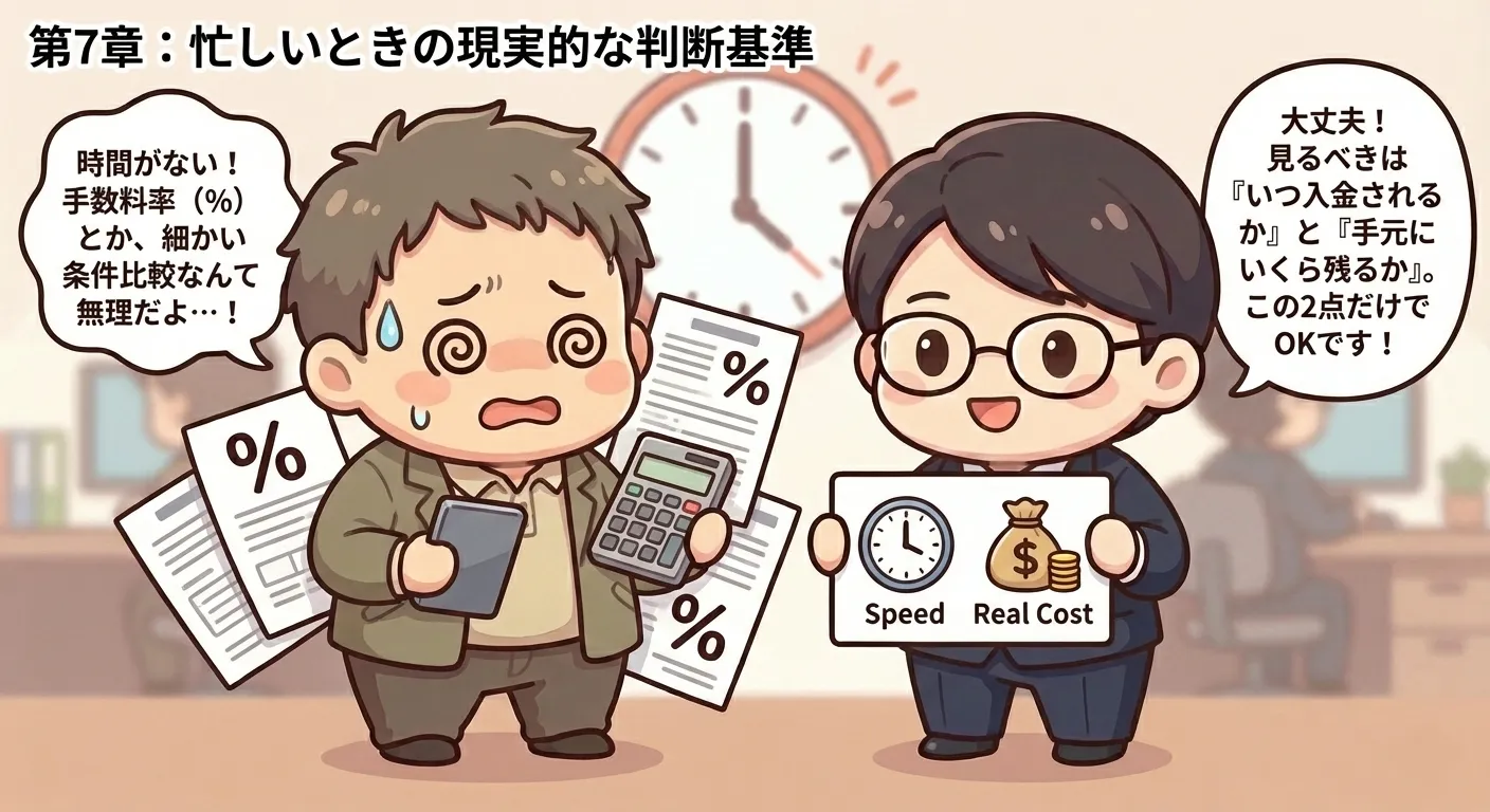 入金額と総額で実質コストを比較し、見積書の数字を確認する担当者